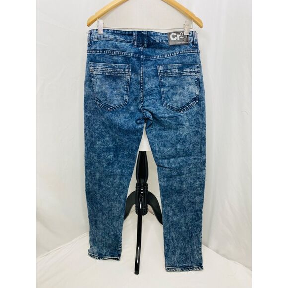 CR24 Men’s Jean’s Blue Denim Biker Skinny Denim Distillery Size 32 X 30 - Picture 4 of 7